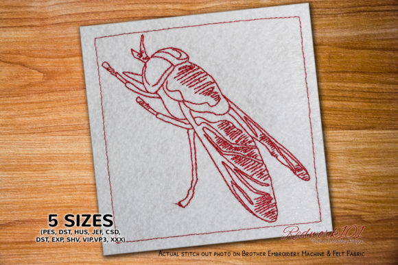 Horse-fly Redwork Embroidery Design Review