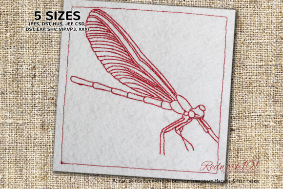 Odonata Redwork Embroidery Review