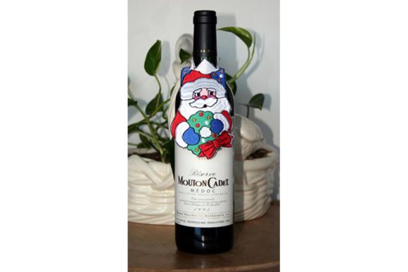 Santa Bottle Dress Embroidery Design
