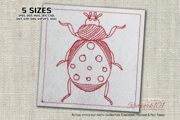 Spoted Coccinellidae Lineart Review for Seasonal Embroidery